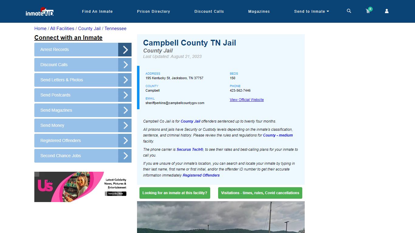 Campbell County TN Jail - Inmate Locator - Jacksboro, TN