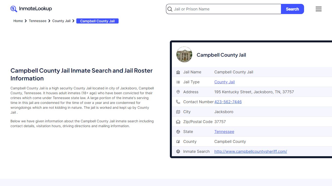 Campbell County Jail Inmate Search and Jail Roster Information